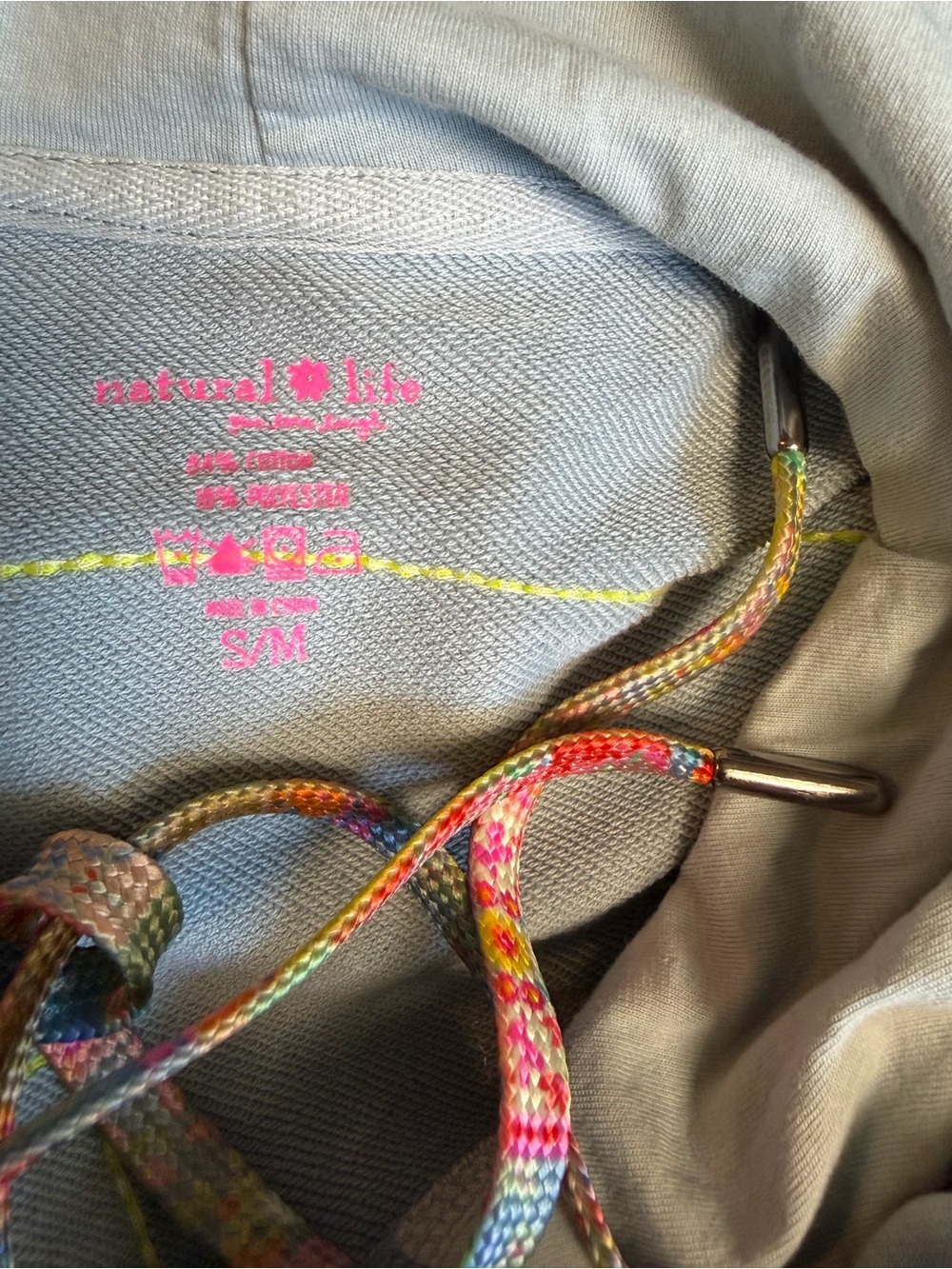 Natural Life Sage/Grey Patchwork Peace Sign Zip Hoodie Boho Hippie S/M
NWOT - Picture 8 of 10